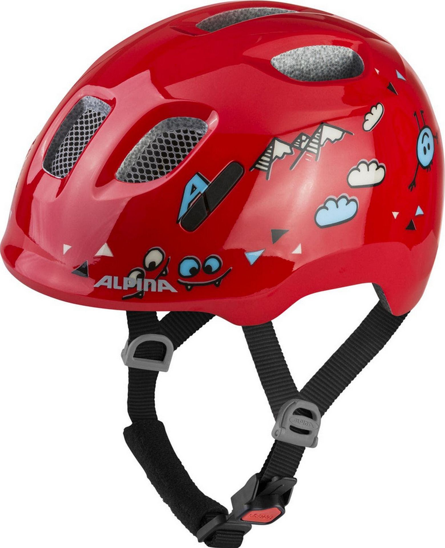 Kask dziecięcy Ximo 2, czerwony z błyszczącym uśmiechem