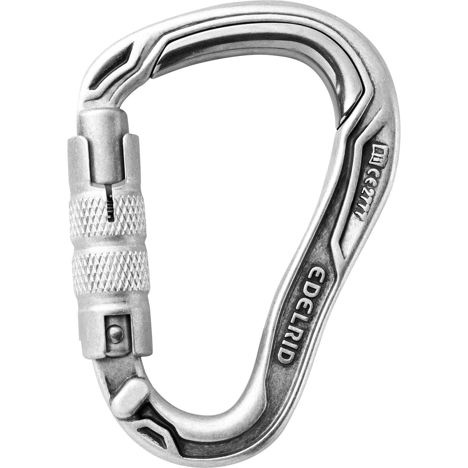 Edelrid HMS Bulletproof Triple Eco Carabiner, srebrny 2022 Karabinki zakręcane 737900001070