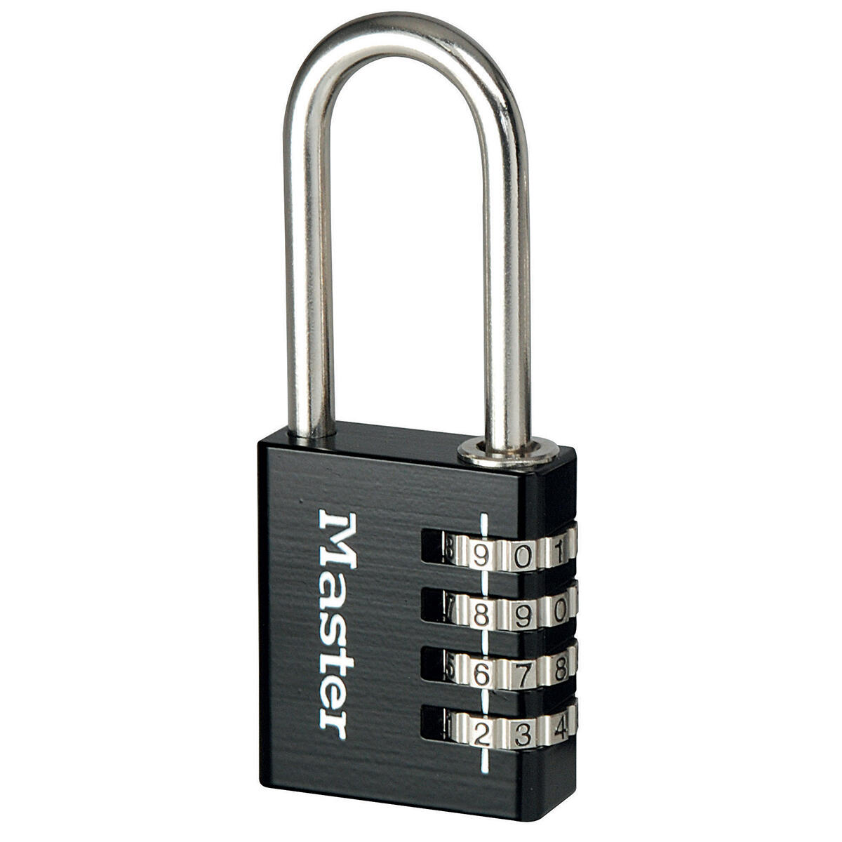 VSA Van Spijk Master Lock Kłódka na szyfr, aluminiowa, czarna, 40 mm, 7640EURDBLKLH