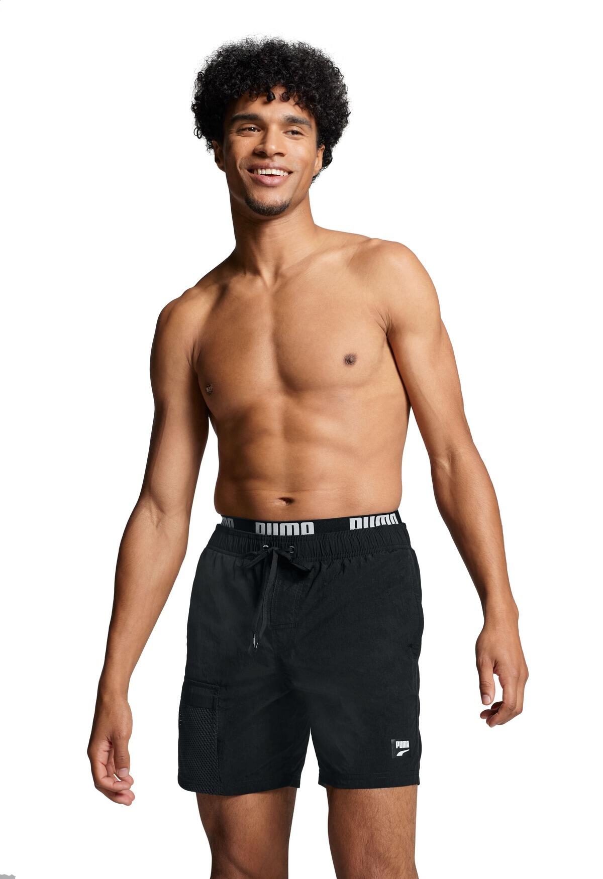 Kąpielówki męskie Puma, Utility Mid Shorts, Czarne