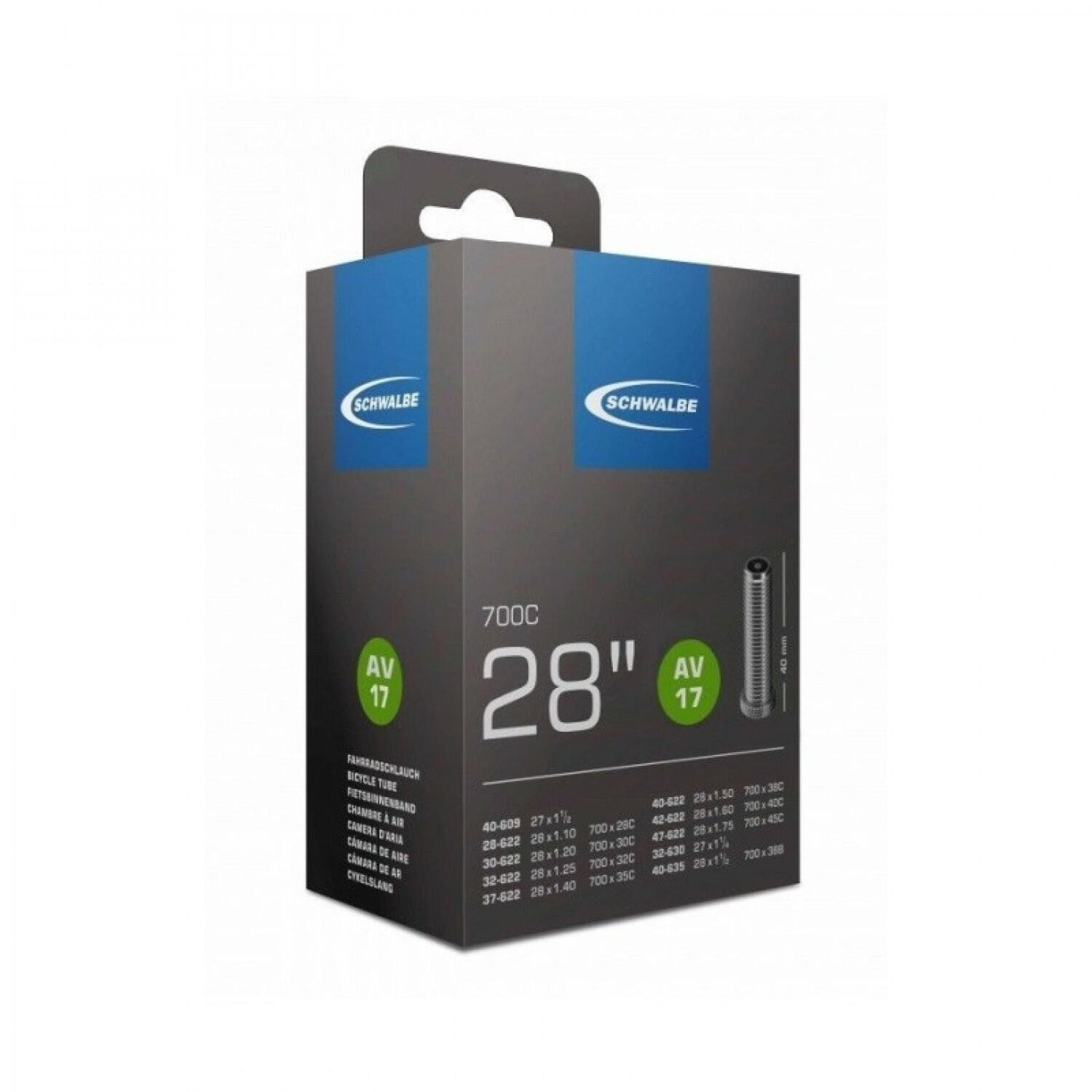 Schwalbe Fahrradschlauch Av17 28/47-622/635 Ek Agv 40 Mm, 10429340V