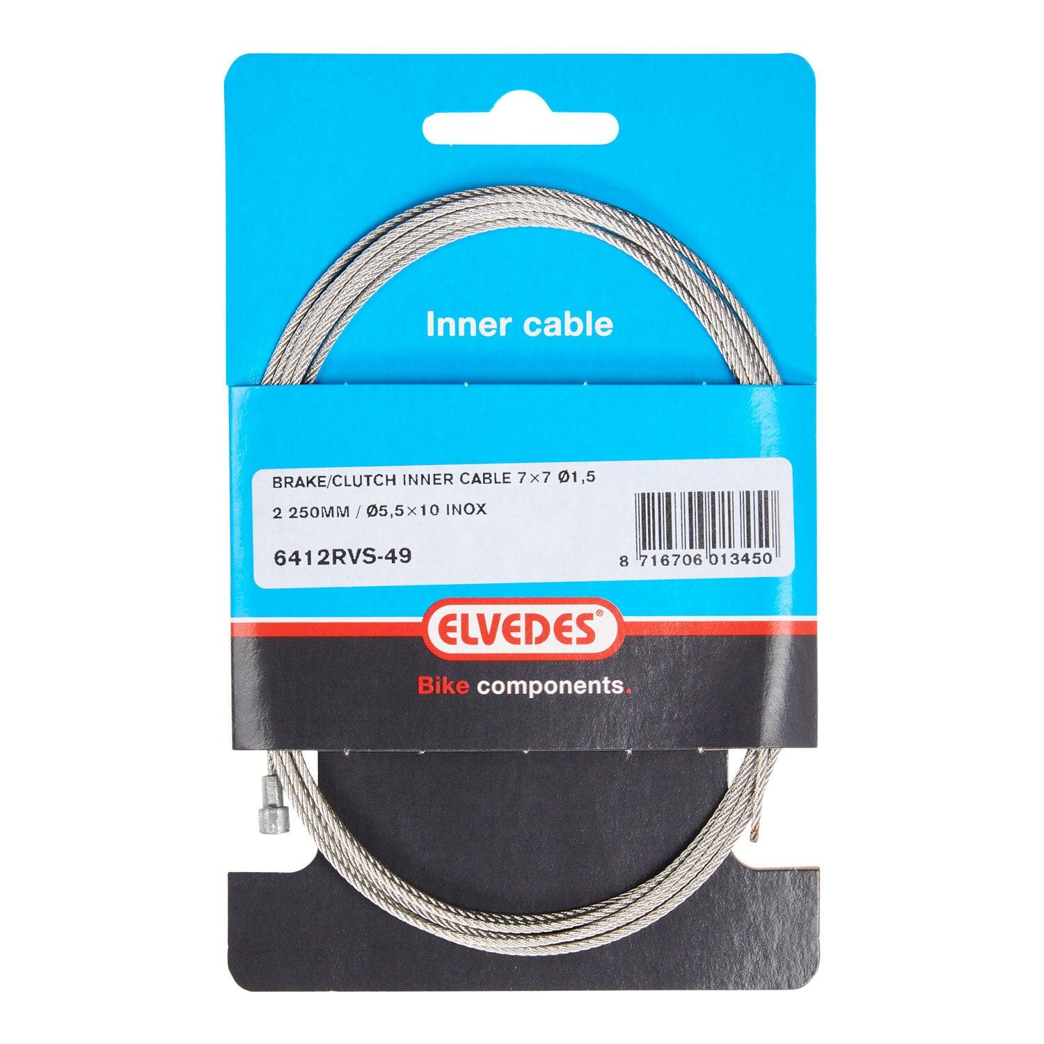 Linka wewnętrzna hamulca Elvedes 2250 mm V-nipple 6412RVS-49
