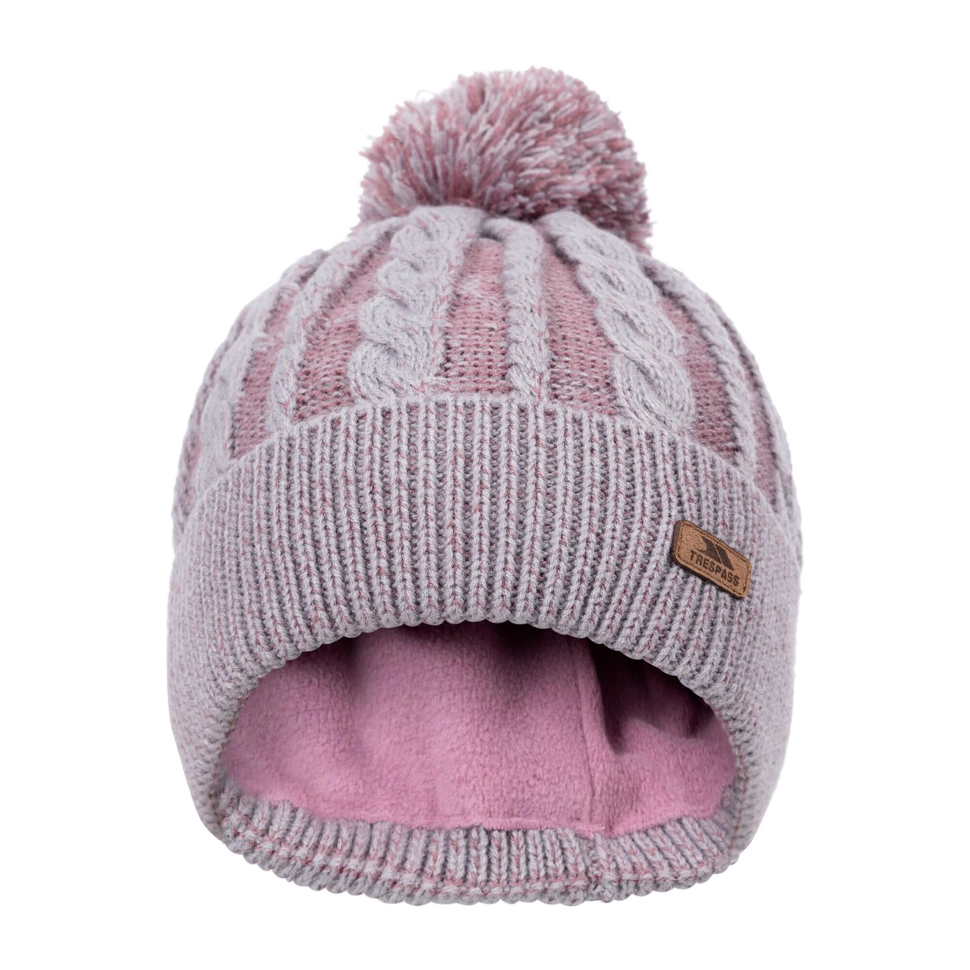 Damska/Panie Elle Leather Badge Beanie