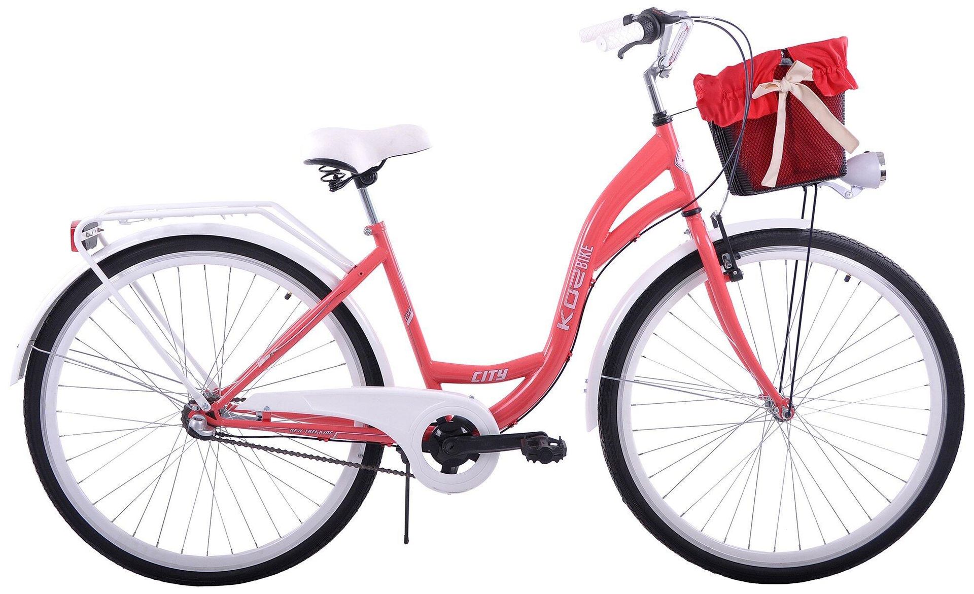 Kozbike K28 Rower miejski damski 28 3 biegi kolor koral