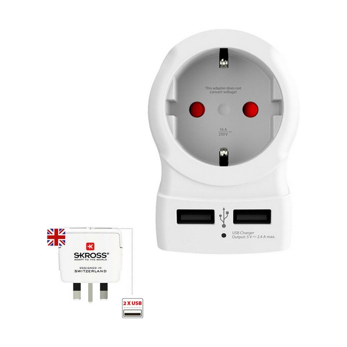 Skross Adapter z Polski do Anglii Uk z ładow 2xUSB