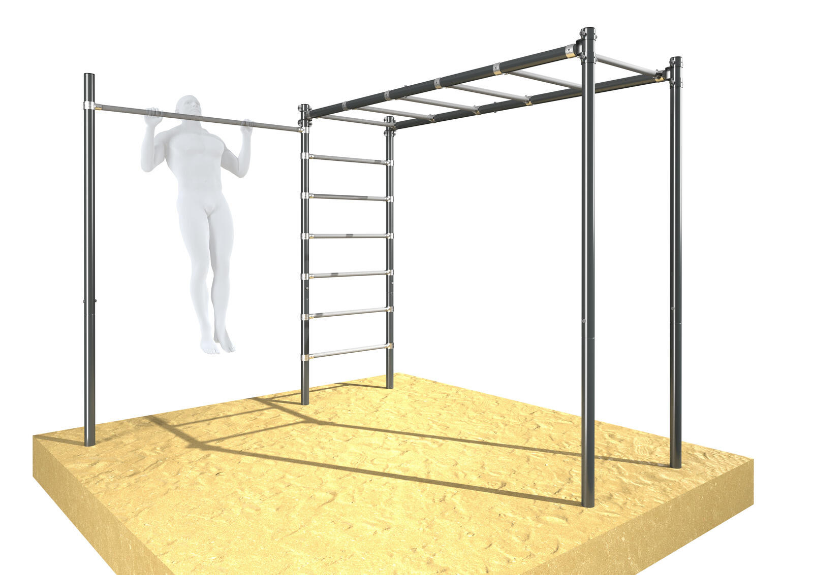 UnderFit Drabinka gimnastyczna ogrodowa pozioma i pionowa z drążkiem OCYNK Street workout UF9886