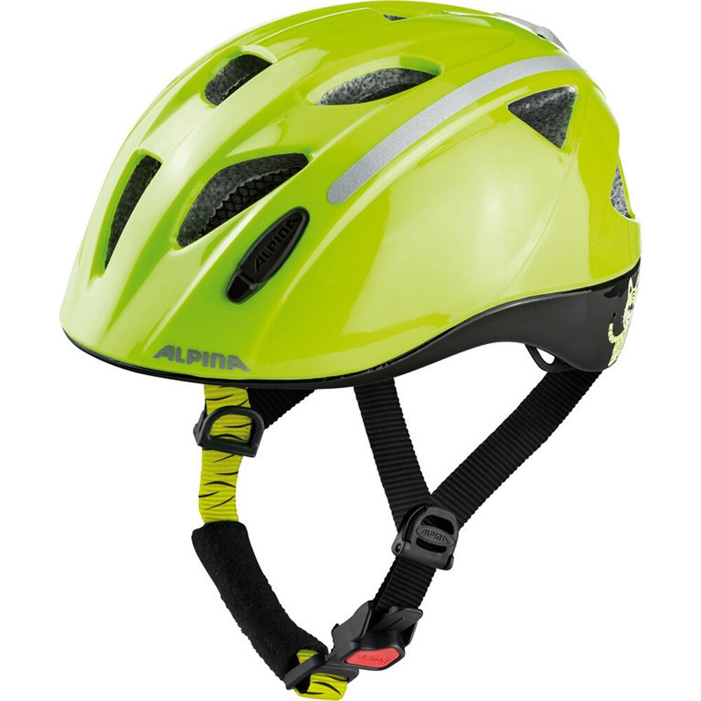 Alpina Ximo Flash kask rowerowy dla dzieci, żółty 9710140_Be Visible Reflective_47-51