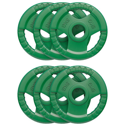 Gorilla Sports Zestaw obciążeń gumowanych 50mm Gripper 6 x 5kg (100630-00009-0113)