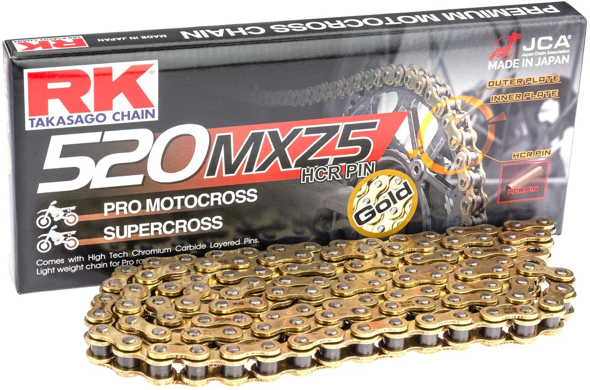 Łańcuch RK 520 MXZ5 116 C złoty/złoty otwarty