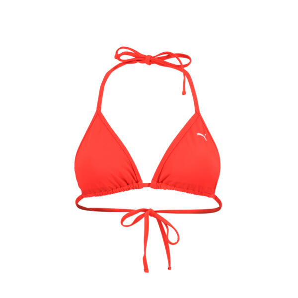 Damska góra od bikini Puma w kształcie trójkąta w kolorze czerwonym