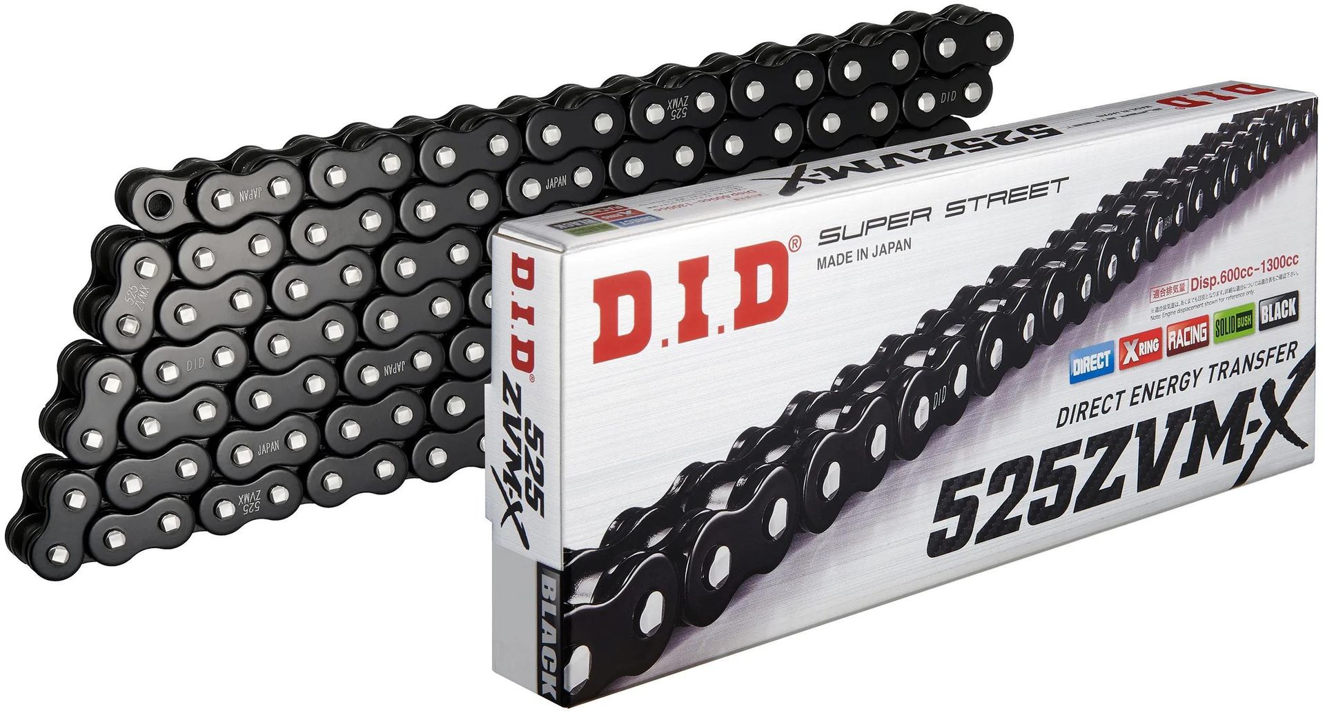 D.I.D 525 ZVMX2 124 N Black Raven łańcuch otwarty