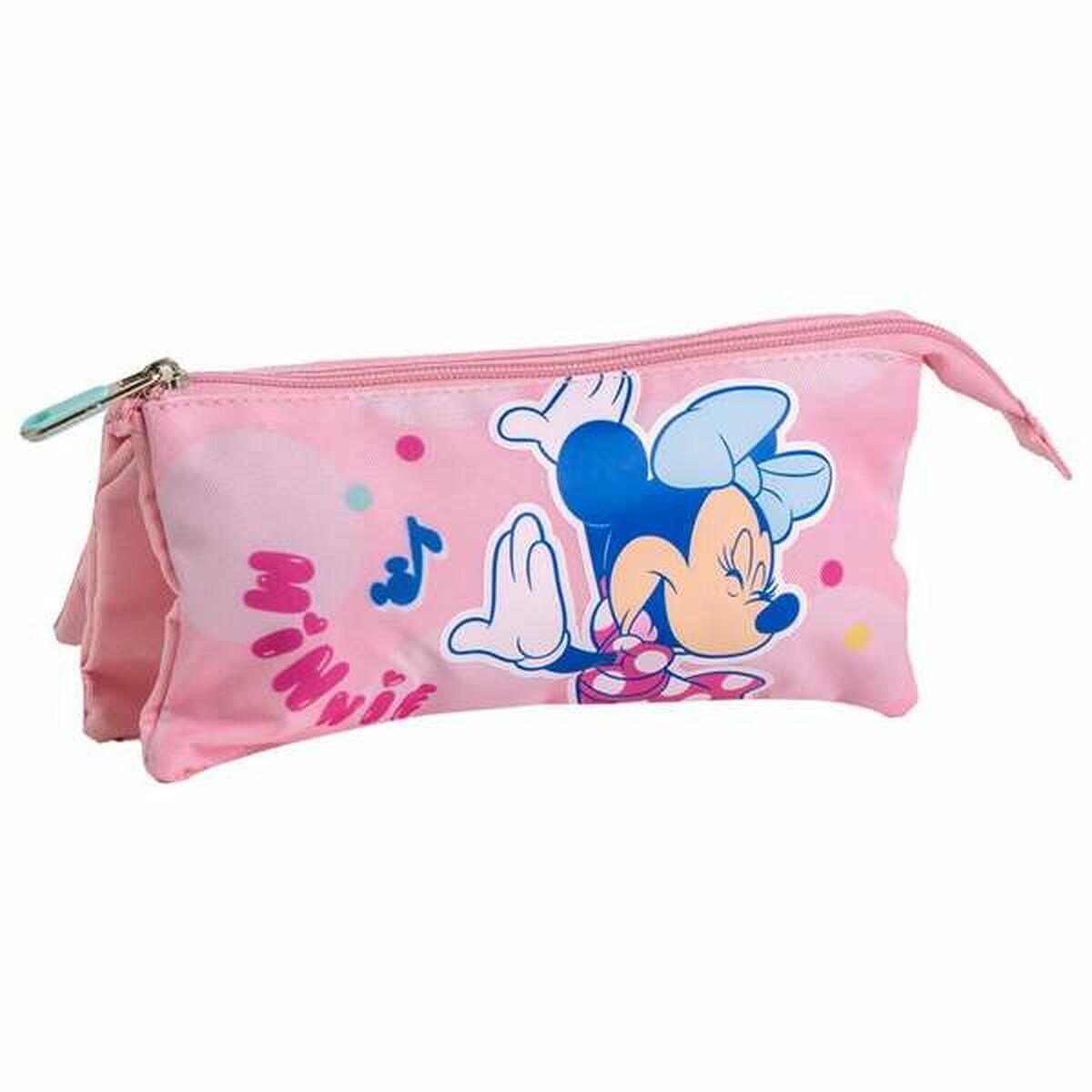 Piórnik Potrójny Minnie Mouse Różowy 2,2 x 1,1 x 22,5 cm