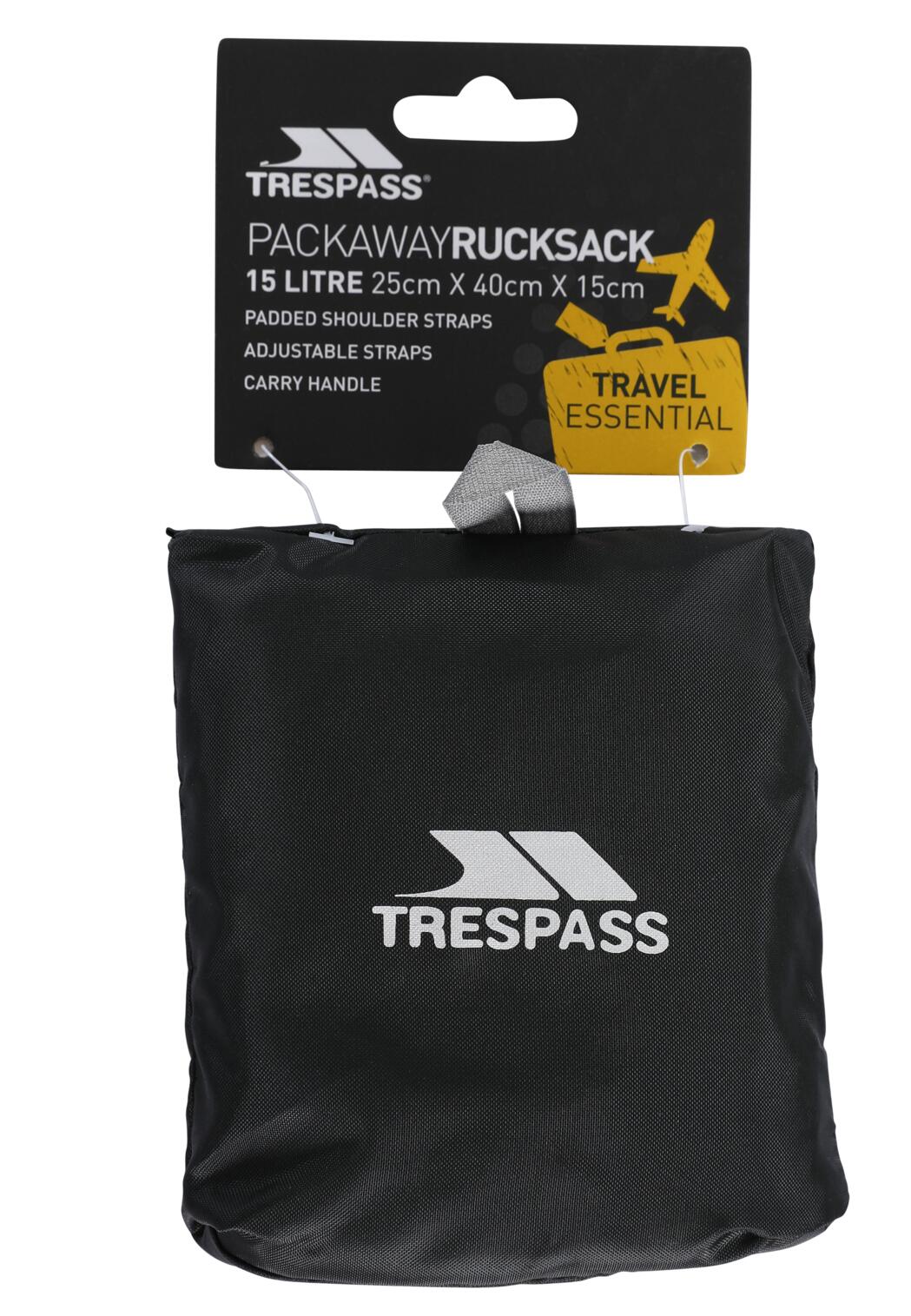 Trespass Trespass Reverse, czarny, kompaktowy składany plecak / plecak 15 l, czarny UAACBAL30001_BLKEACH