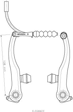 Miranda V-Brake Elegance matowy srebrny uniwersalny przód/tył