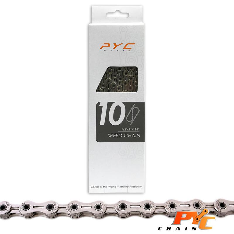 PYC lekki 10-biegowy łańcuch rowerowy 116 ogniw Chrome Harden Tech