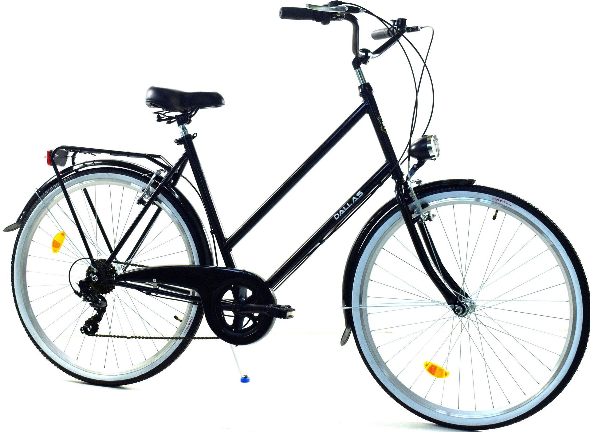 Rower miejski damski z przerzutkami DALLAS BIKE 28 cali czarny
