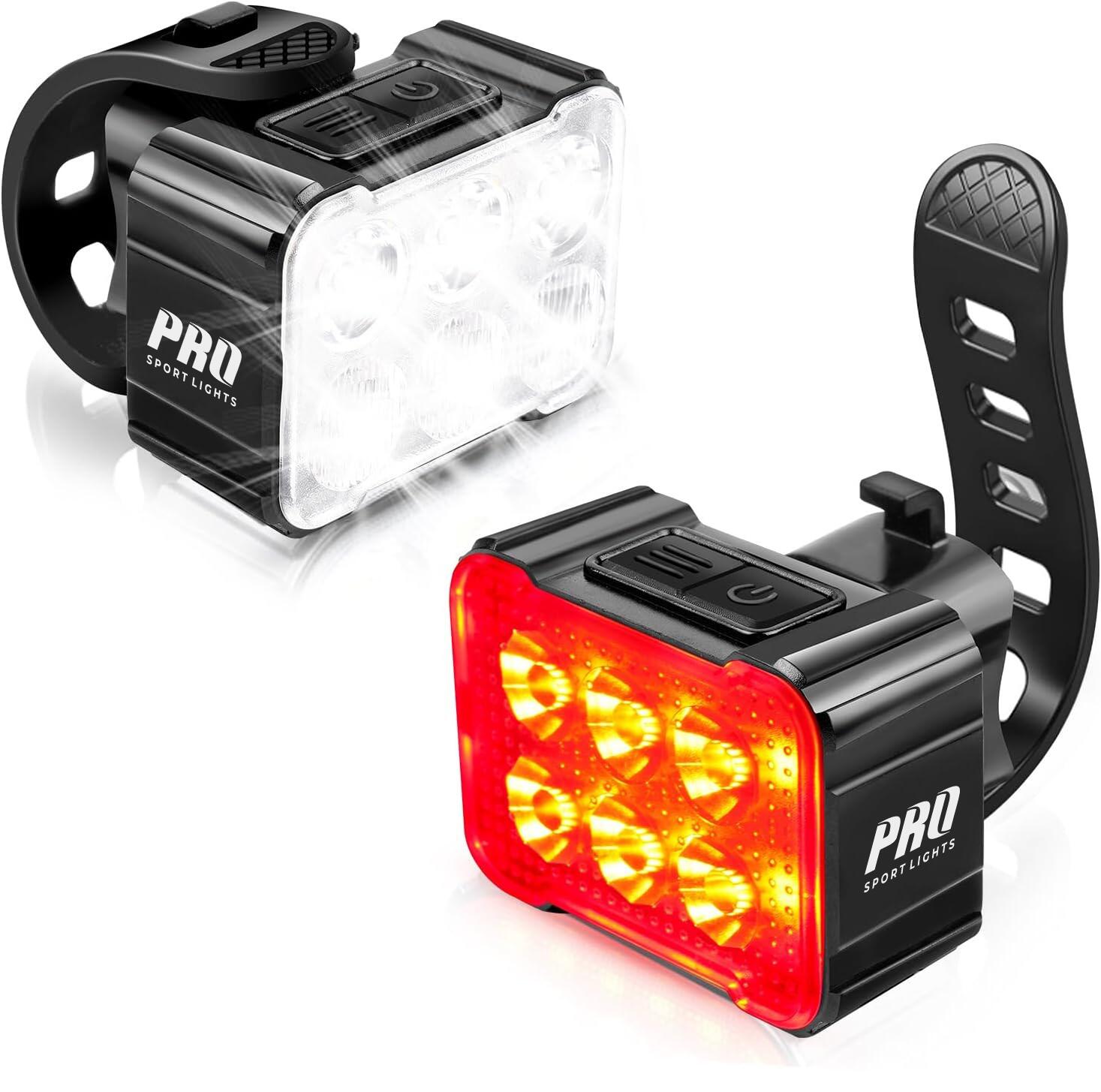 Zestaw oświetlenia rowerowego 360 i 50 lumenów LED z ładowaniem przez USB