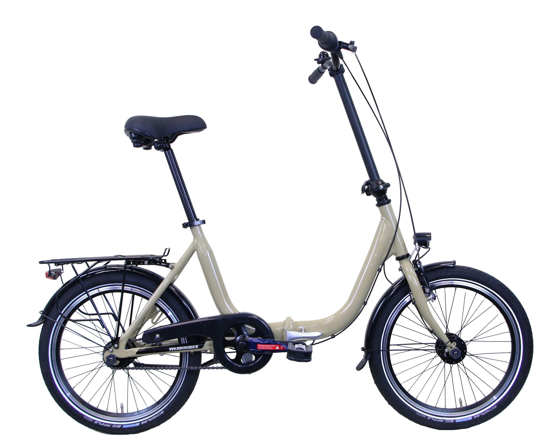 Rower miejski składak 20" 7 biegowy kremowy