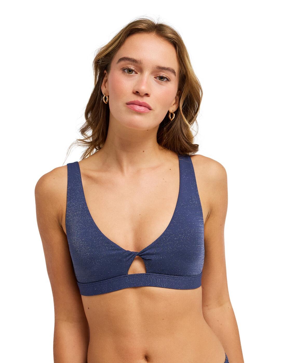 Stanik bikini typu bralette dla Kobiety ROXY SHINE Niebieski