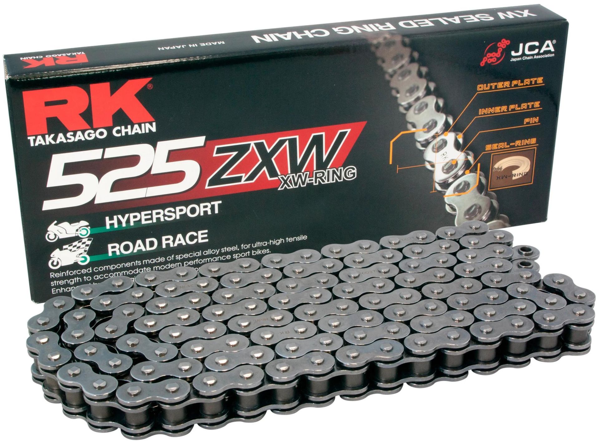 Łańcuch Rk 525 zxw 128 n w kolorze szarym - Wysoka jakość i wydajność