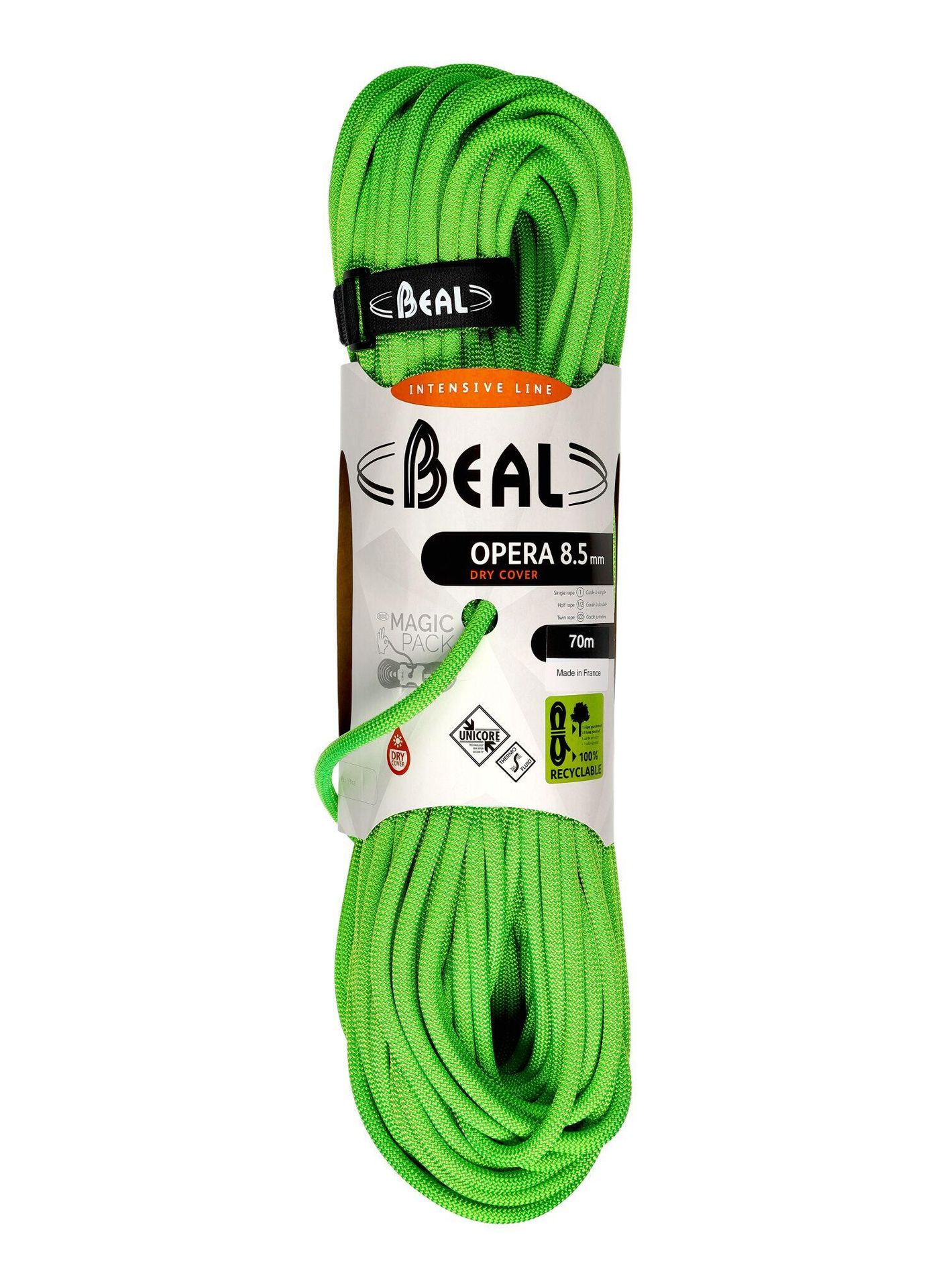 Beal (ujednoznacznienie) Opera lina do wspinaczki, unisex, uni, Opera, zielony BC085O_Vert_70 m