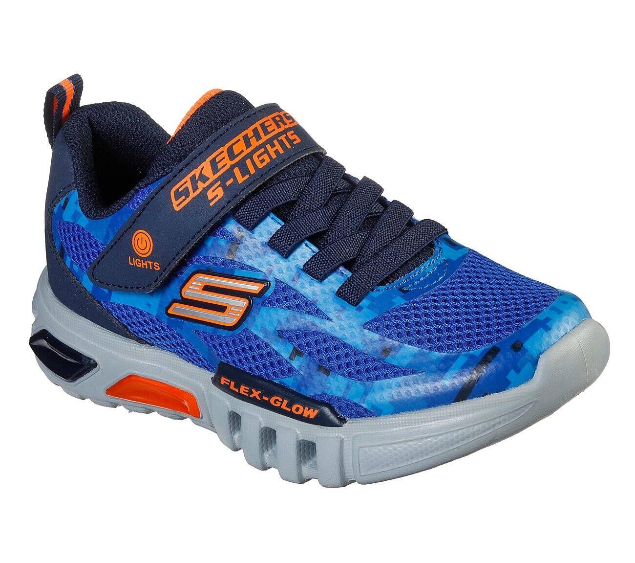 Chłopięce obuwie sportowe Skechers FLEX-GLOW TAREN S-Lights świecące niebieskie