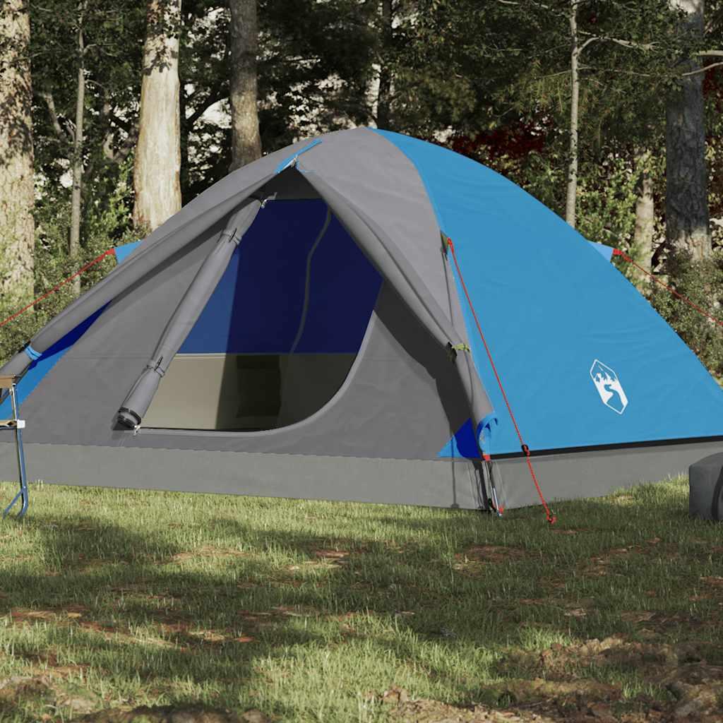 vidaXL Namiot kempingowy, 6-os., niebieski, 348x340x190 cm, tafta 190T