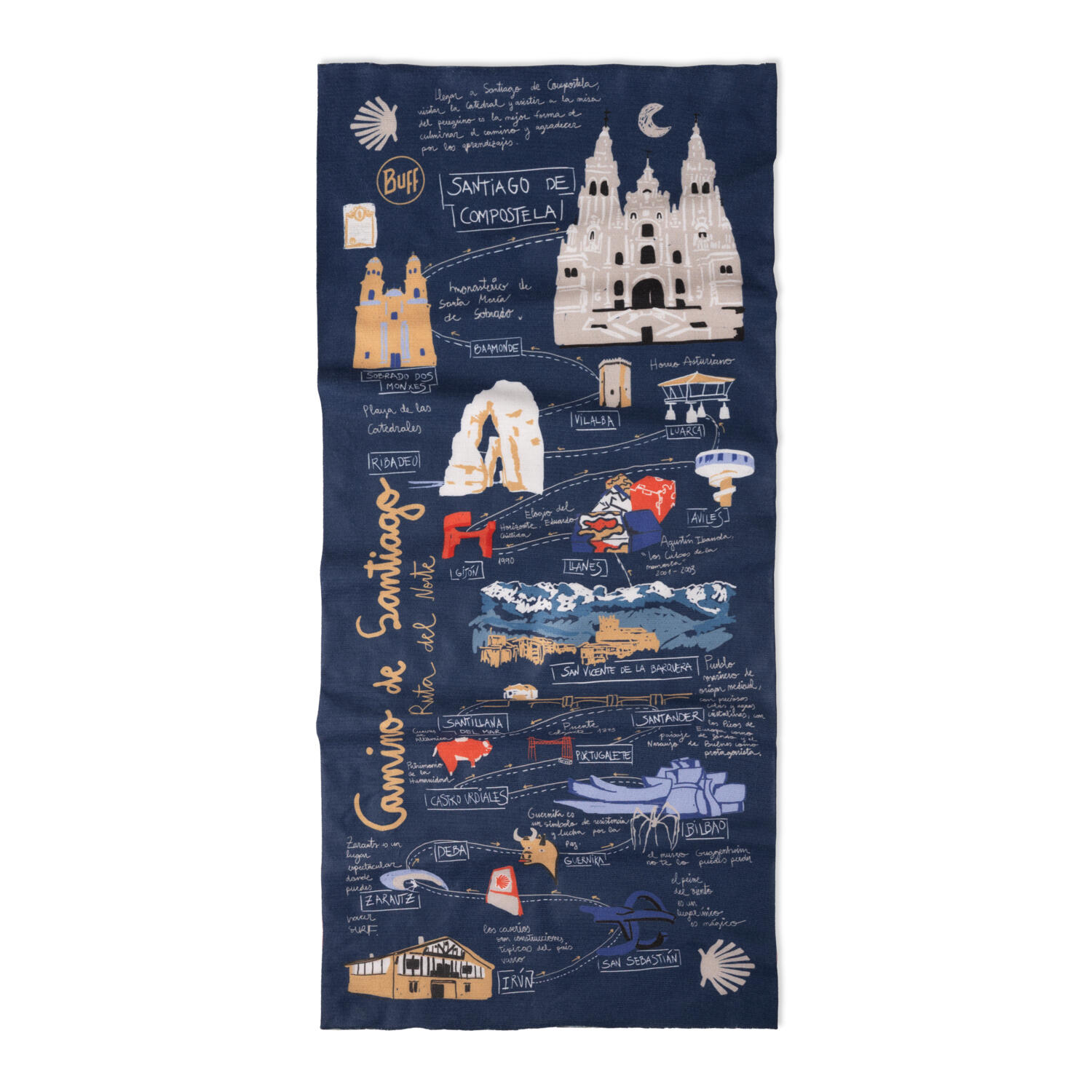 Chusta wielofunkcyjna Buff Coolnet UV - camino norte navy