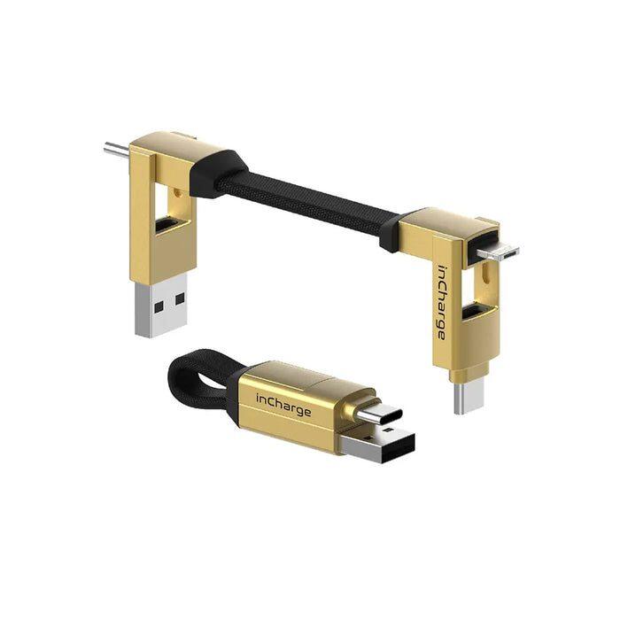 Kabel Rolling Square inCharge 6v1 USB USB-C Micro USB Lightning RS-SIX03R) Złoty