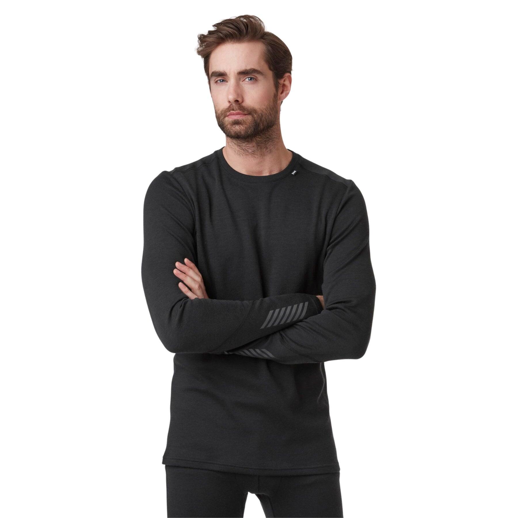 Koszulka Termoaktywna Helly Hansen Lifa Merino Midweight Crew - Black - L