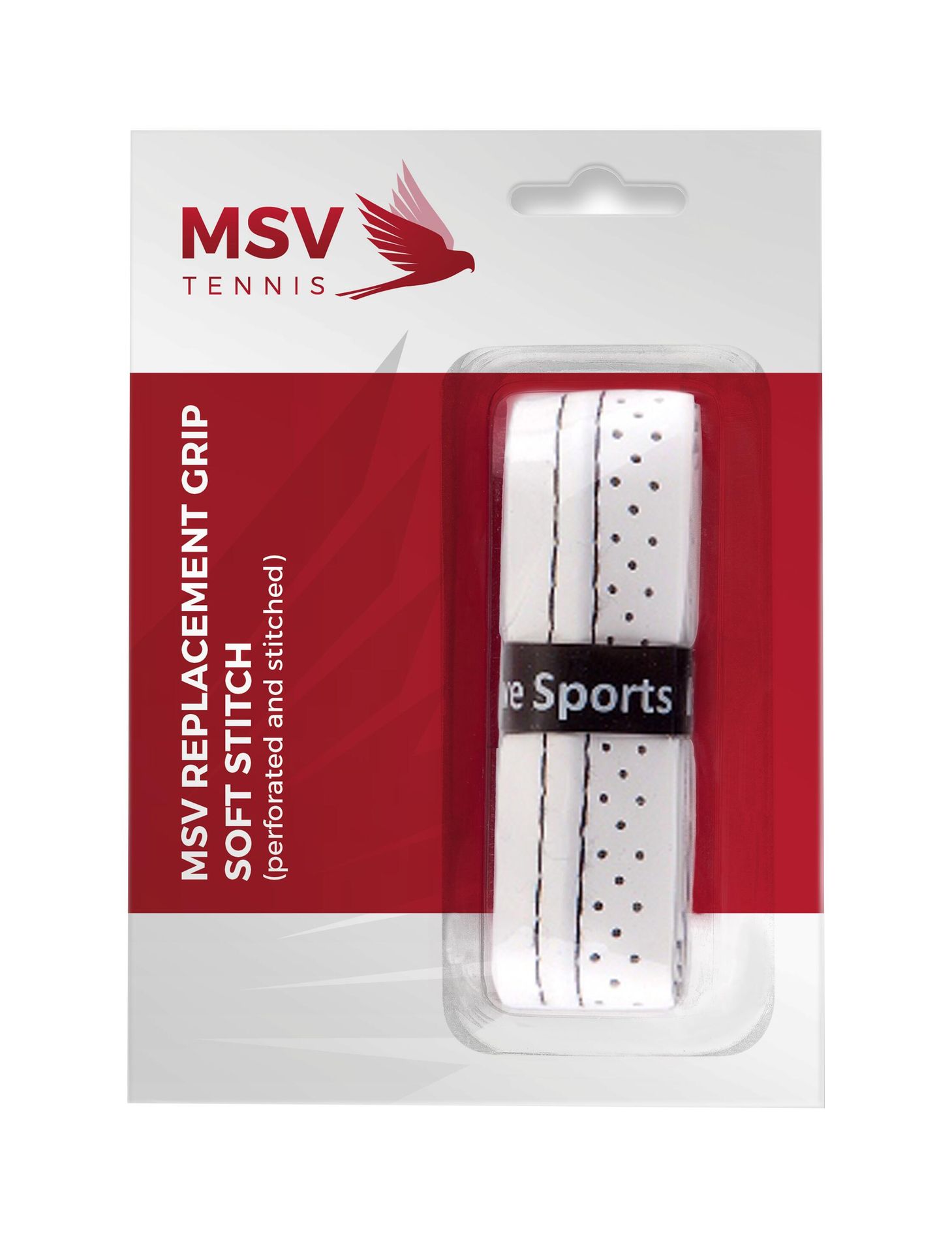 MSV podstawie ścieg Owijka rękojeści Basic Soft Grip Perforated and Stitched, biały, One Size, 2852 2852