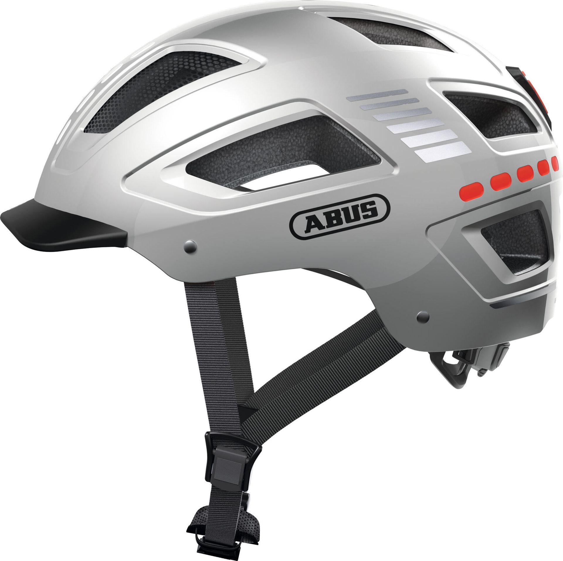 Abus Hyban 2.0 LED Helmet, srebrny L | 55-61cm 2022 Kaski miejskie i trekkingowe 61465