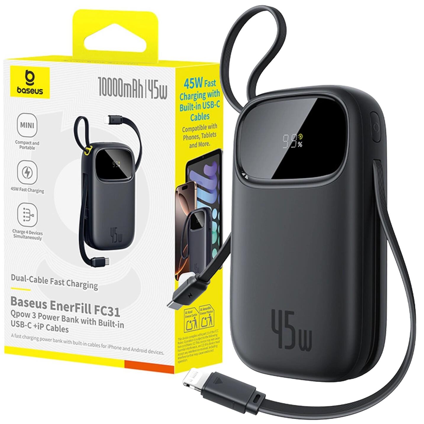 Powerbank BASEUS EnerFill FC31 10000 mAh 45W Czarny