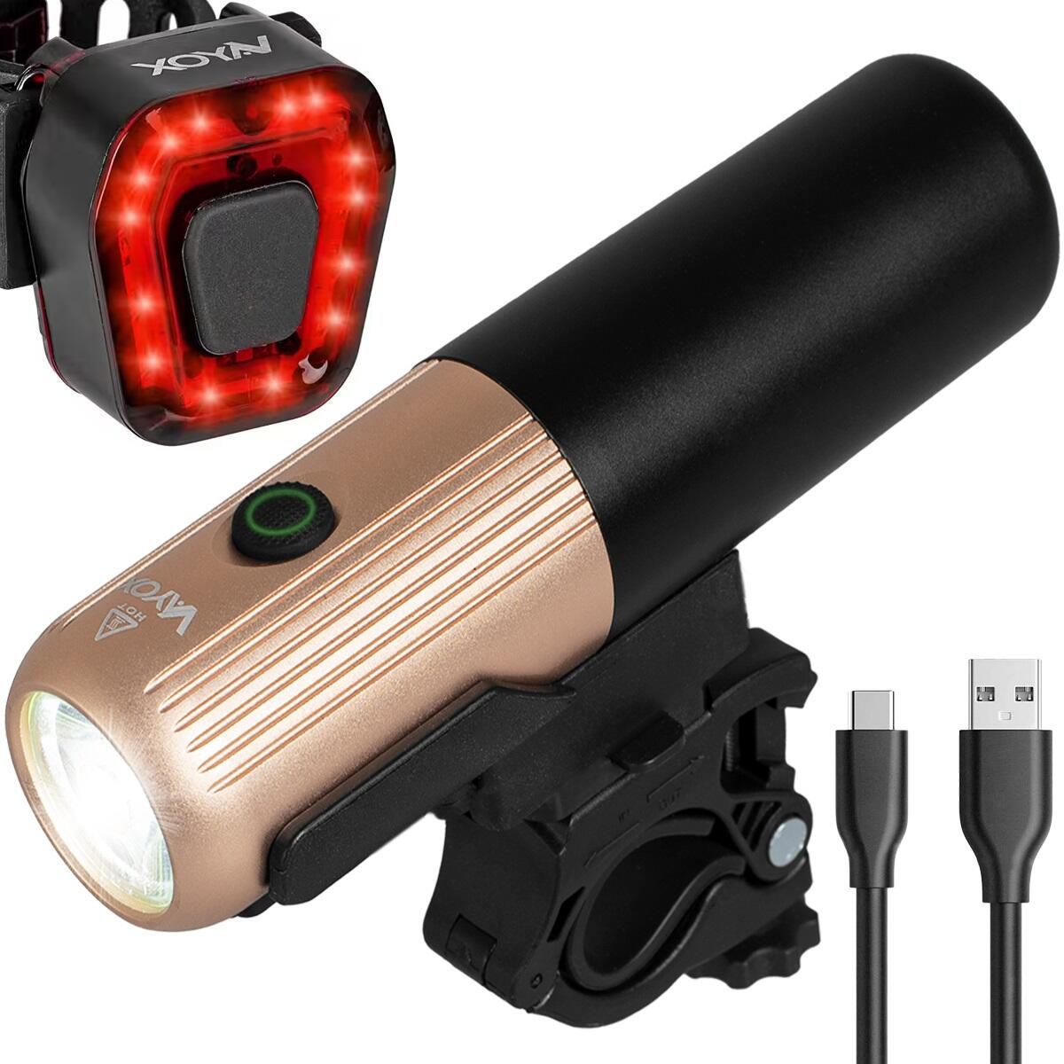 Zestaw lampek rowerowych VAYOX VA0072 + VA0048 przednia i tylna USB