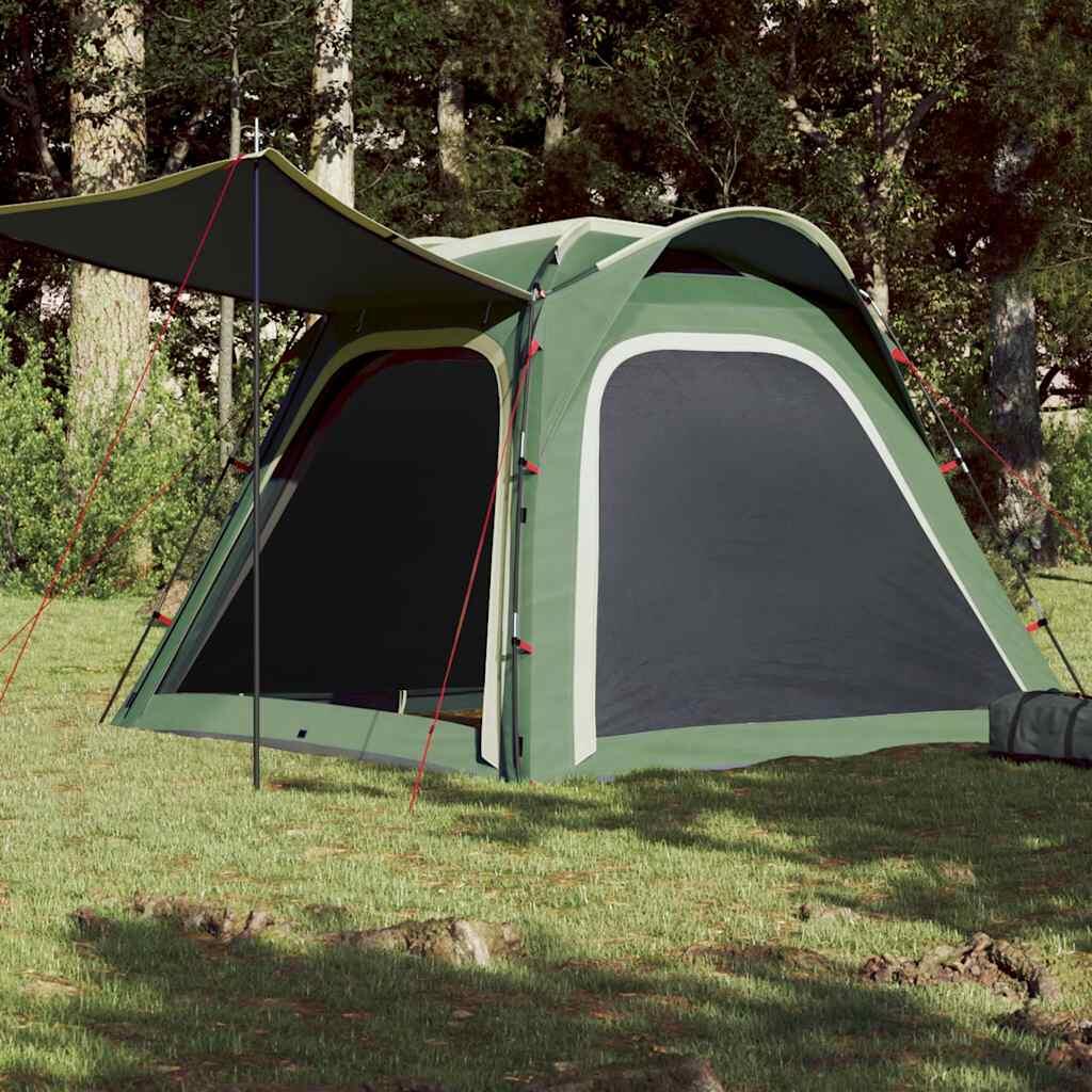 vidaXL Namiot kempingowy, 4-os., zielony, 240x221x160 cm, tafta 185T