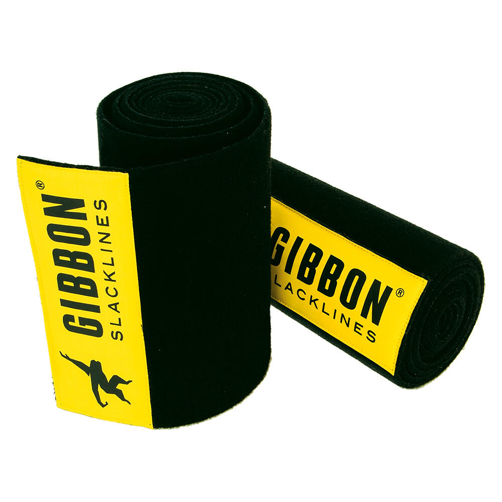 Gibbon Slacklines Slacklines Slacklines Treewear, ochrona drzewa, czarny filc z zapięciem na rzepy z żółtym logo, długość: 100 cm, szerokość: 16 cm, ochrona tasiemki i drzewa, czarna, S, 18097