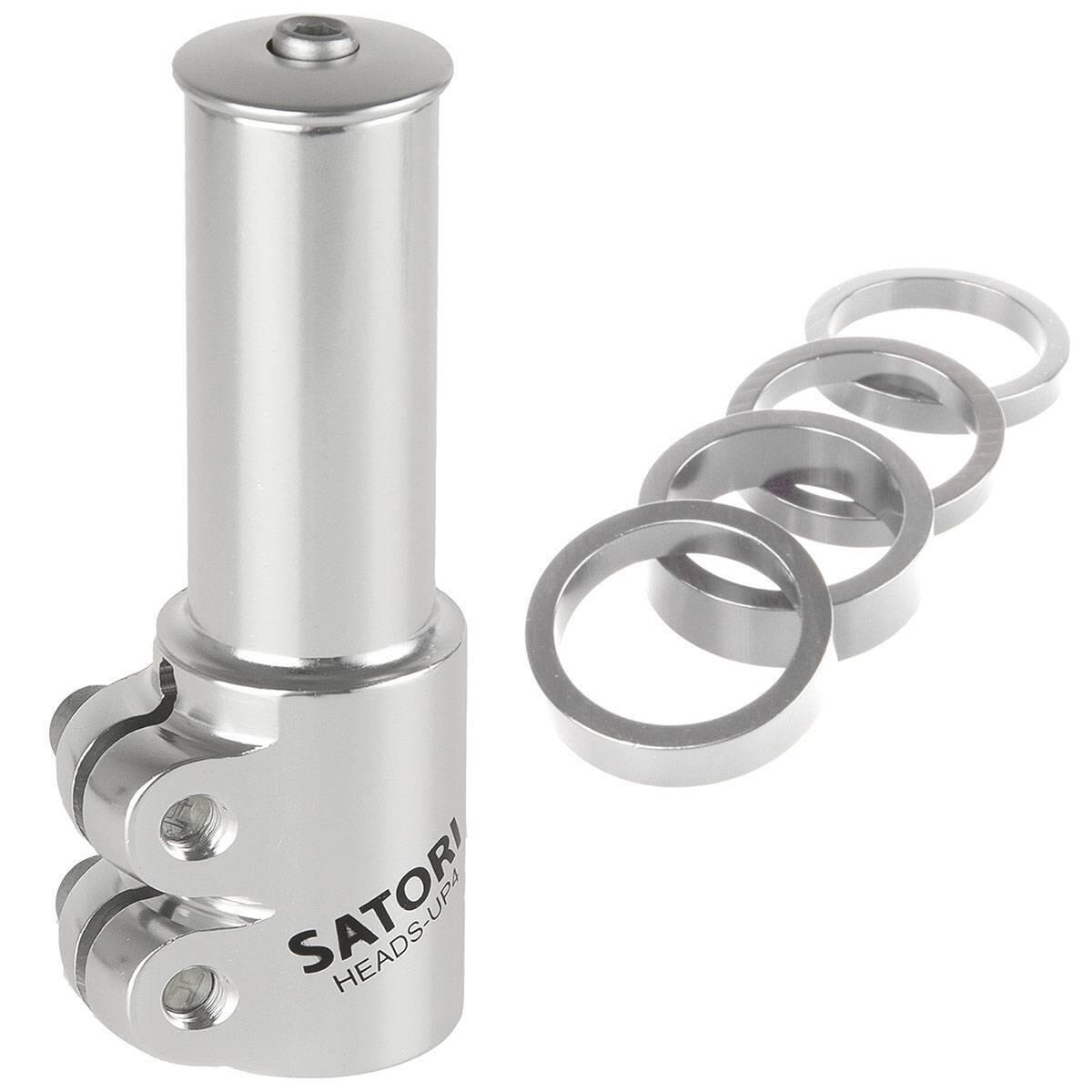 AHEAD Satori adapter wspornika kierownicy w standardzie umożliwia zwiększenie wysokości, srebrny, jeden rozmiar 400442