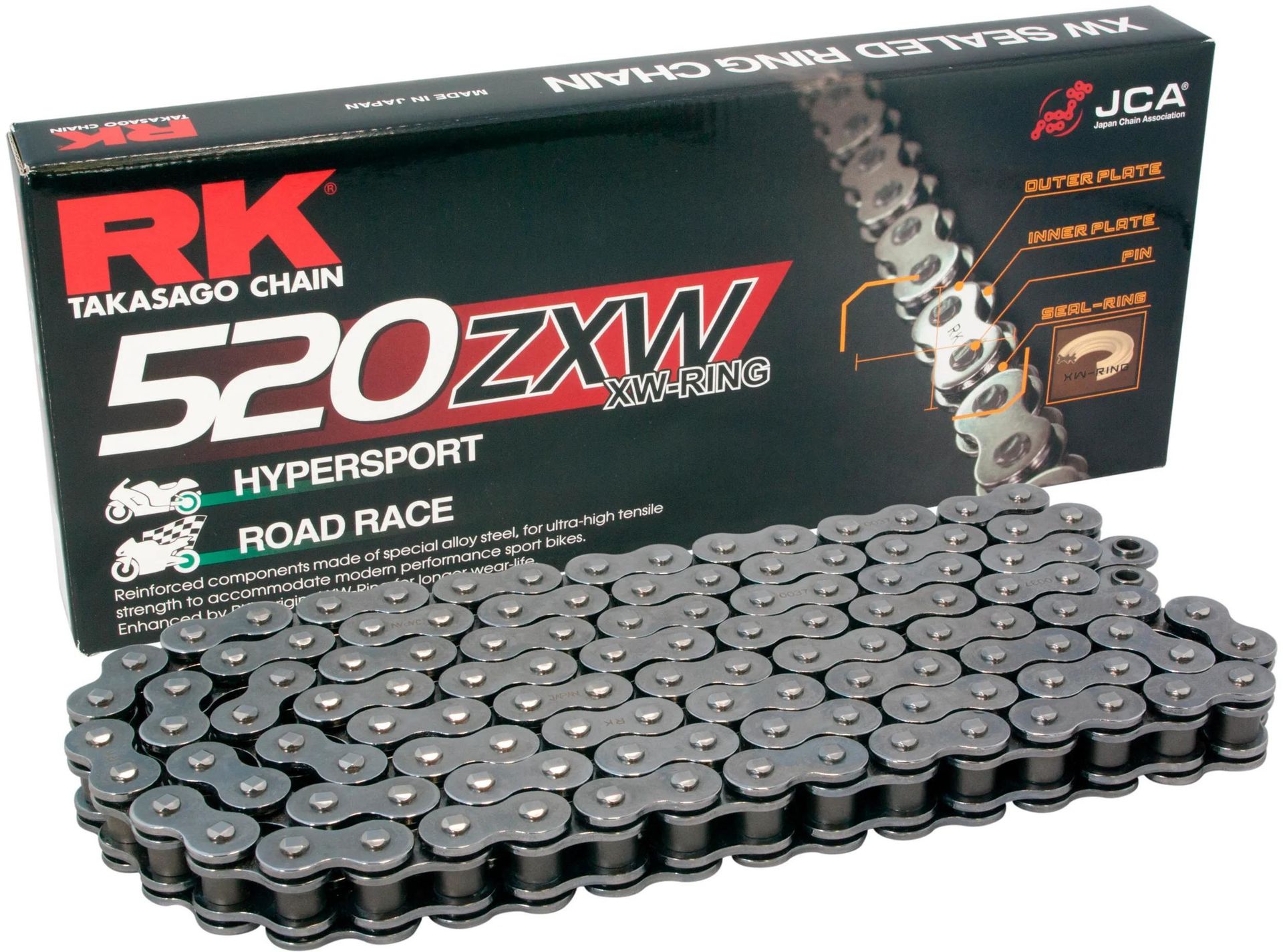 Rk Chain 520 ZXW 98N Szara - Wysokiej Jakości Łańcuch Rowerowy