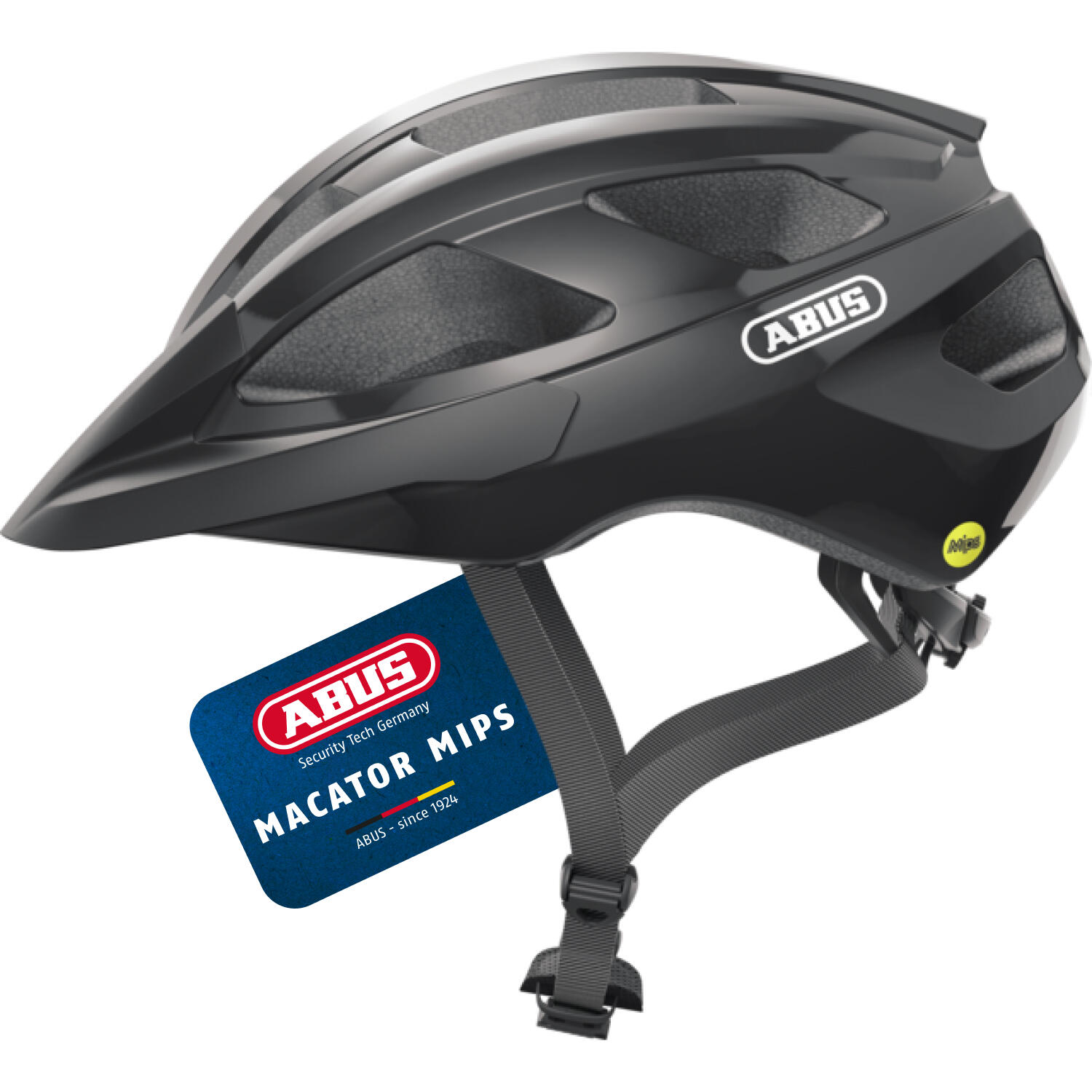 ABUS Macator Shiny Czarny Szosowy ( L) MIPS
