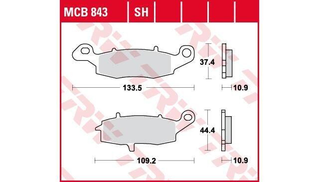 TRW mcb843 okładziny hamulcowe MCB843