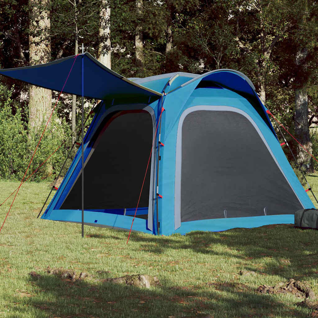 vidaXL Namiot kempingowy, 4-os., niebieski, 240x221x160 cm, tafta 185T