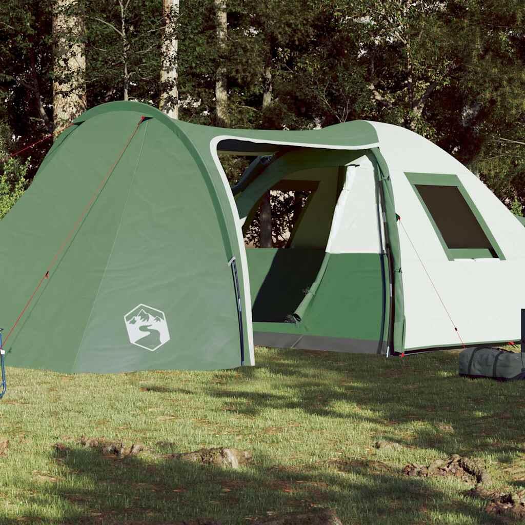 vidaXL Namiot kempingowy, 6-os., zielony, 466x342x200 cm, tafta 185T