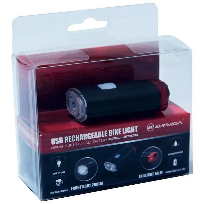 Przednie i tylne oświetlenie rowerowe USB LED do kasku, 3 tryby, P2R 200 lumenów