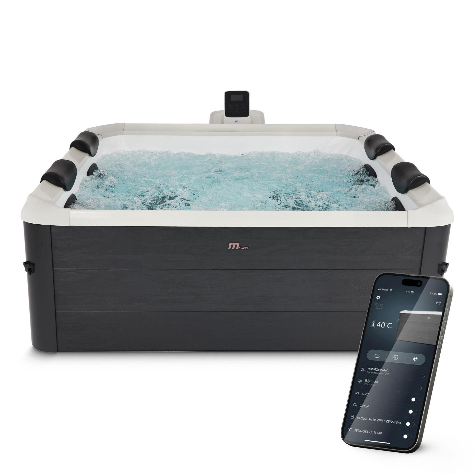 MSpa FRAME OSLO AERO PLUS, basen spa z hydromasażem, 6 osobowy