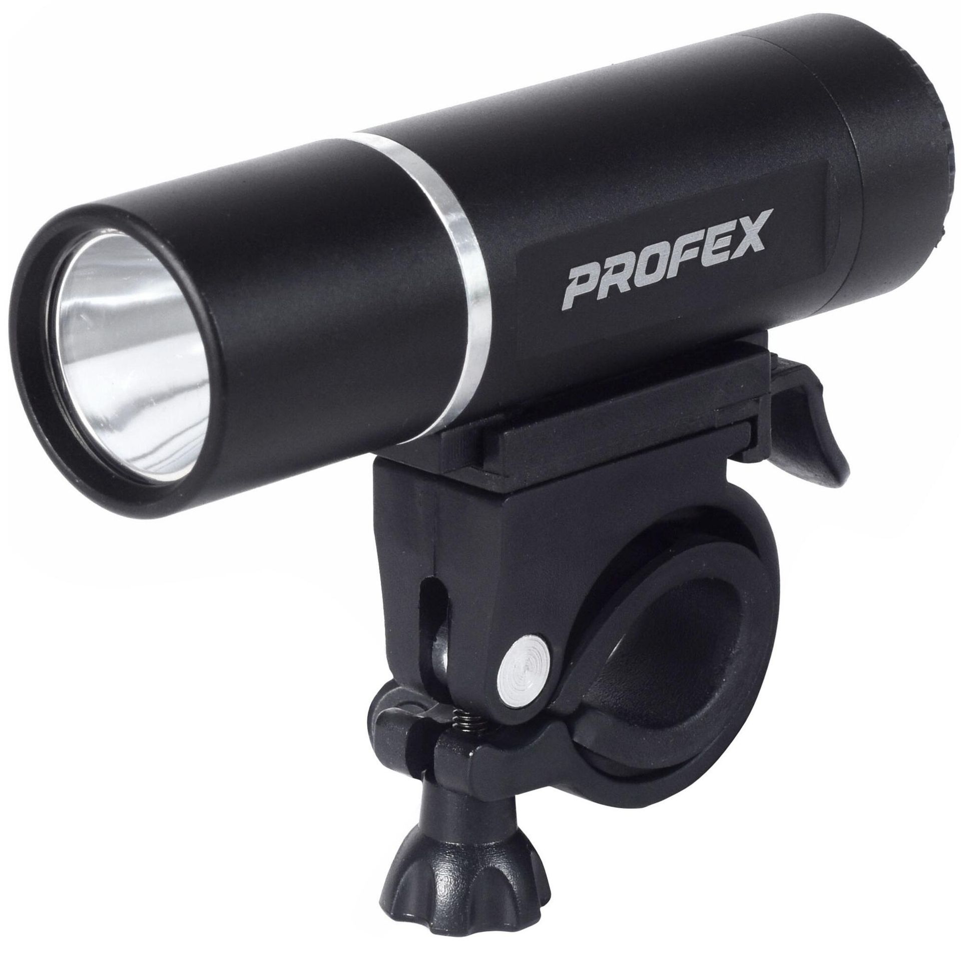 Lampka rowerowa przednia 1 WAT LED Profex na baterię, aluminiowa