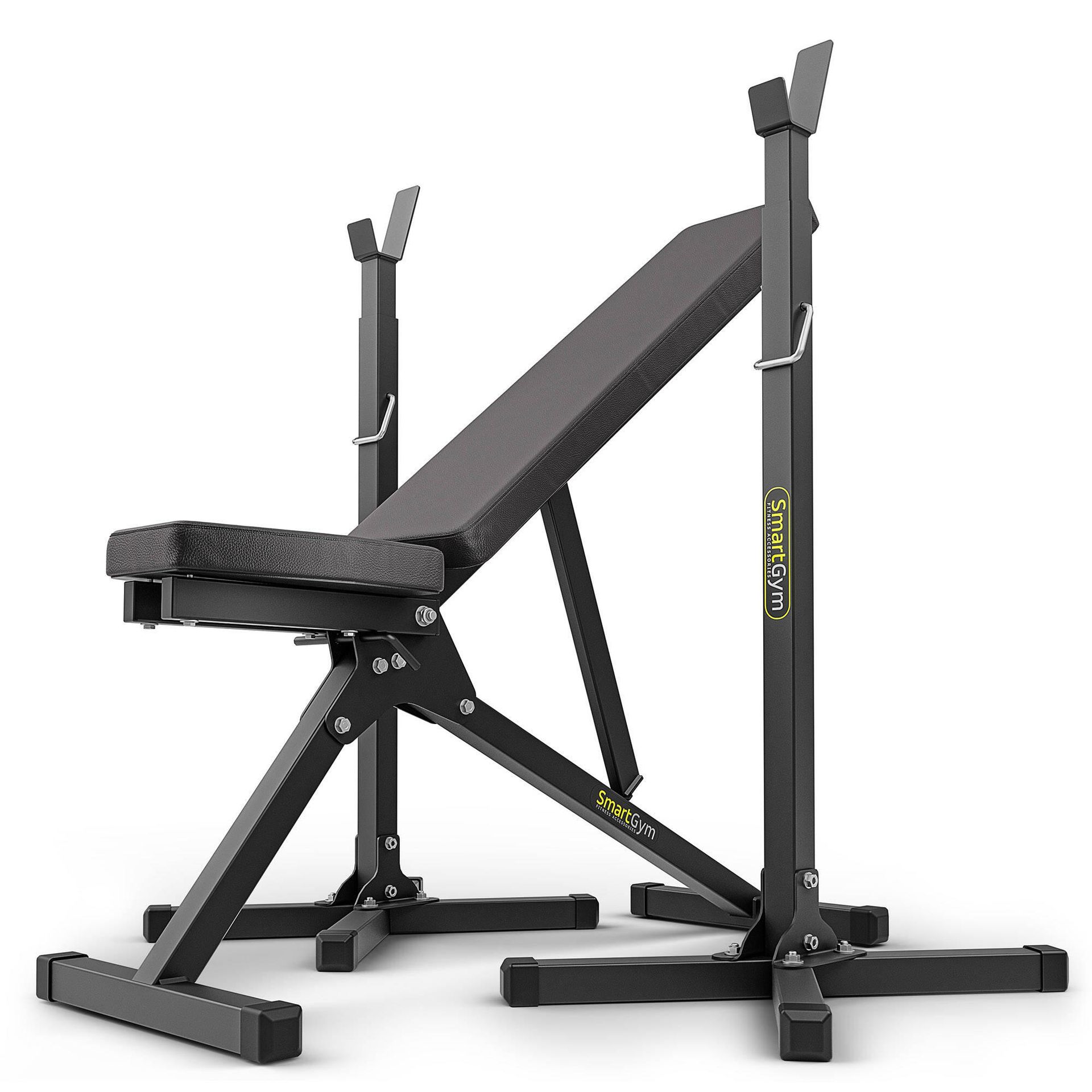 SmartGym Zestaw treningowy SG1 | Ławka do ćwiczeń +  Stojaki pod sztangę regulowane - SmartGym Fitness Accessories SG1