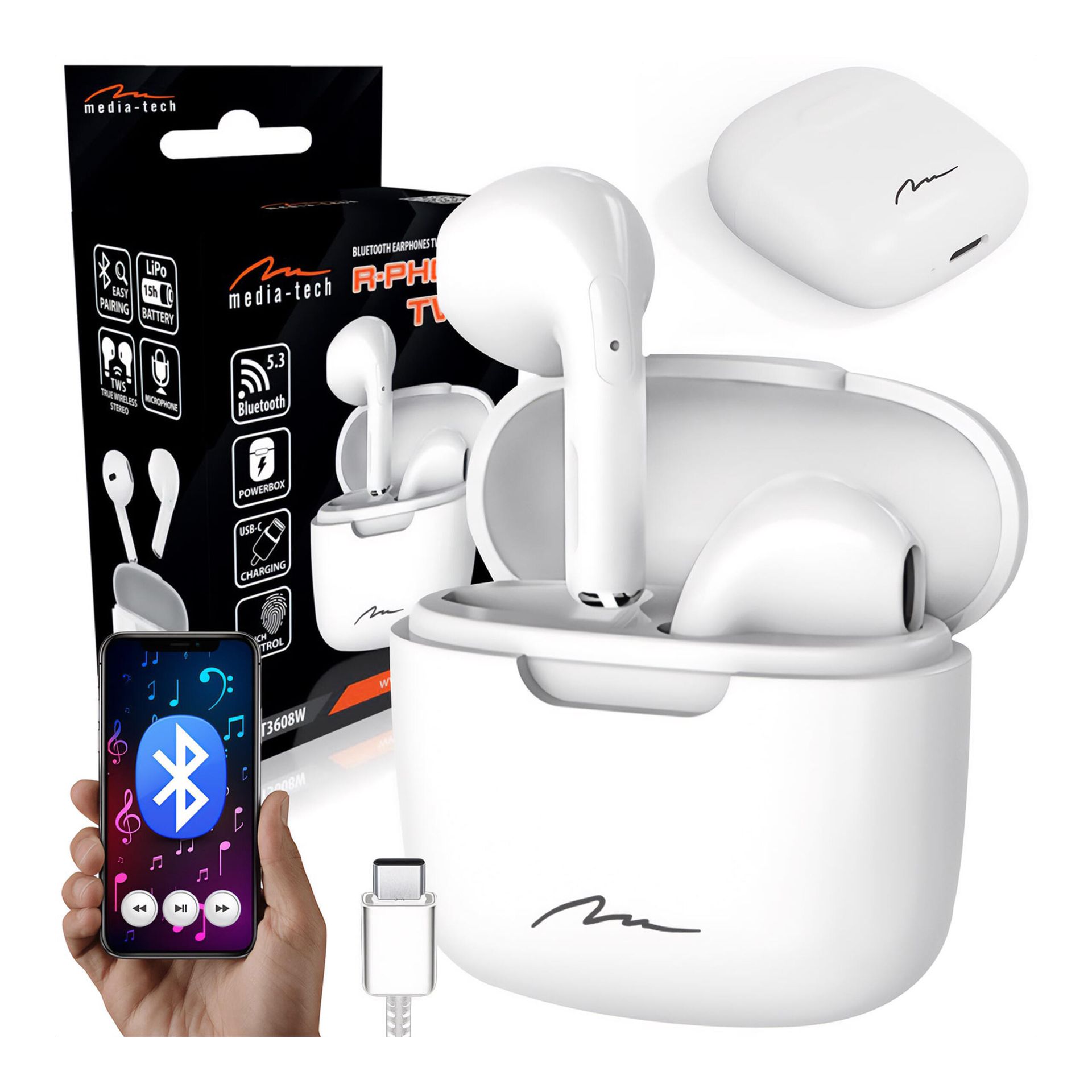 Media-Tech R-Phones TWS Białe