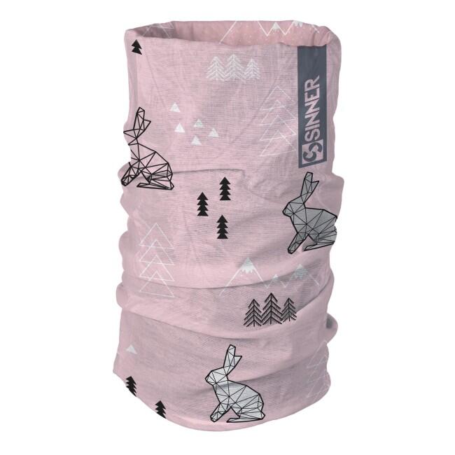Bandana SINNER Winter Wonderland, różowa, unisex