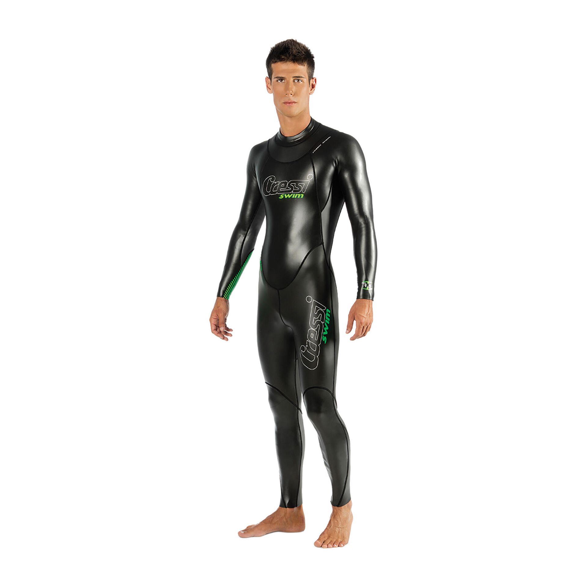Cressi Triton, strój kąpielowy mężczyzn z neoprenu, Triathlon garnitur 1.5 MM, czarny, M DG002203