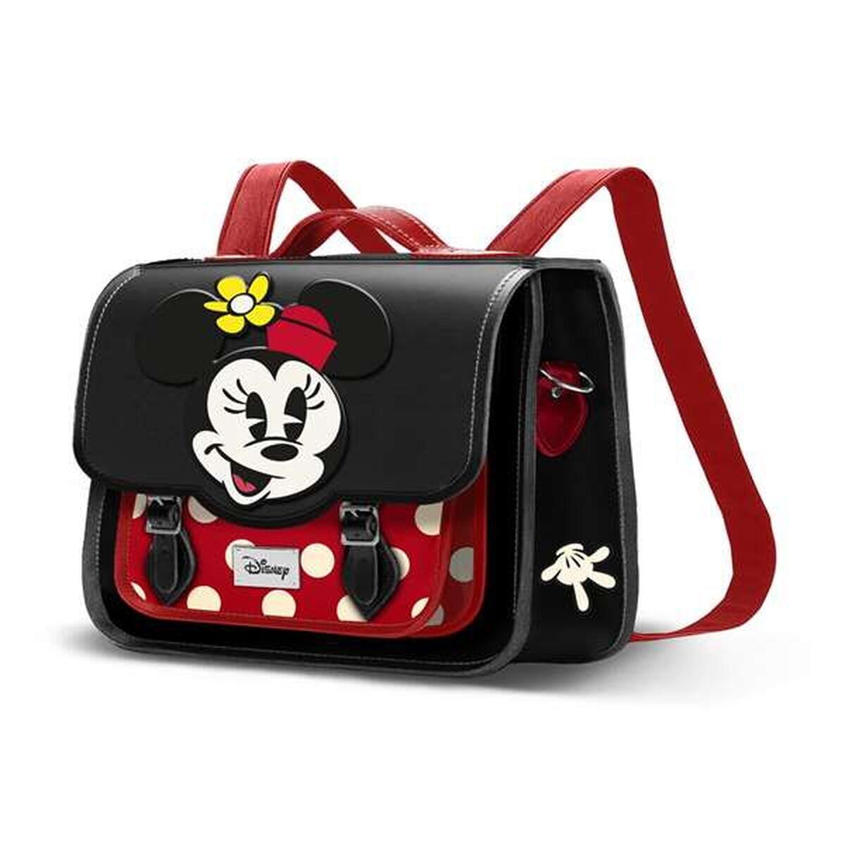 Myszka Minnie Face-Torebka-Plecak Satchel, Czarna, 26 x 20 cm